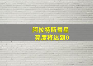 阿拉特斯彗星 亮度将达到0